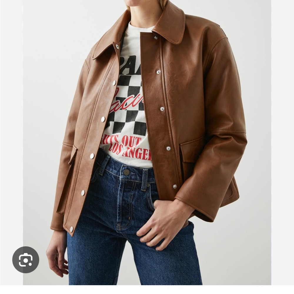 Rails Brown Faux leather Jacket-M-NWOT